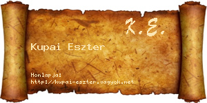 Kupai Eszter névjegykártya